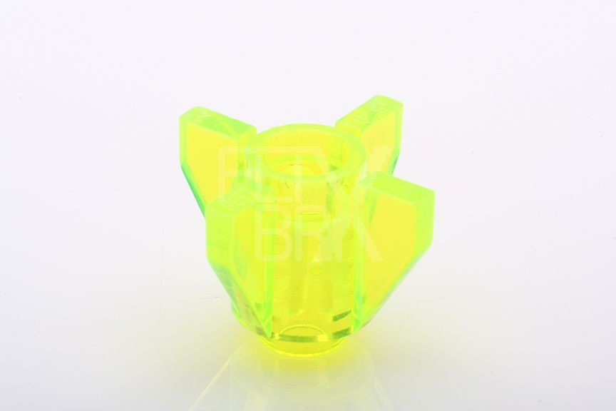 1x1 Rundstein/Rakete mit Flossen transparent-neongelb