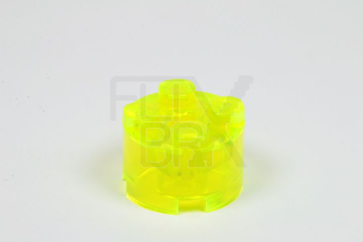 2x2 Rundstein transparent-neongelb