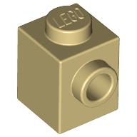1x1 modifizierter Stein mit Noppe beige