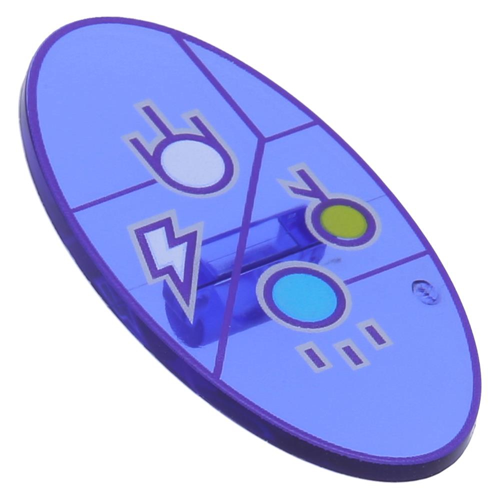 Minifigur Schild oval Dimensions Keystone Symbol Aufdruck 71200 transparent-lila