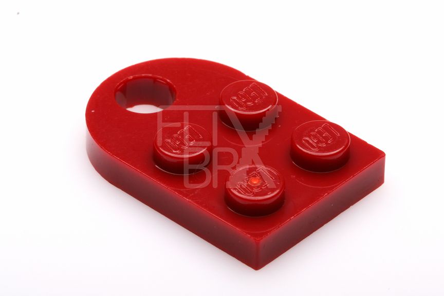 2x2 modifizierte Platte mit Loch dunkelrot