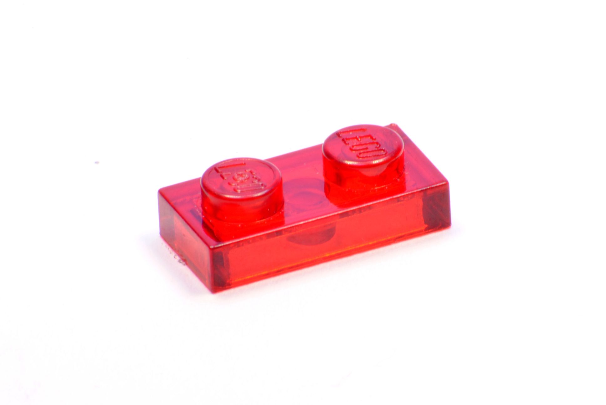 1x2 Platte transparent-rot