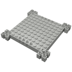 12x12 Stein mit Pin-Löchern ab der Seite altdunkelgrau