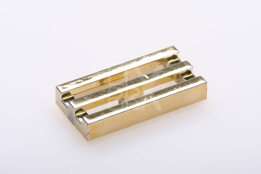 1x2 Gitterfliese Grille chrom-gold