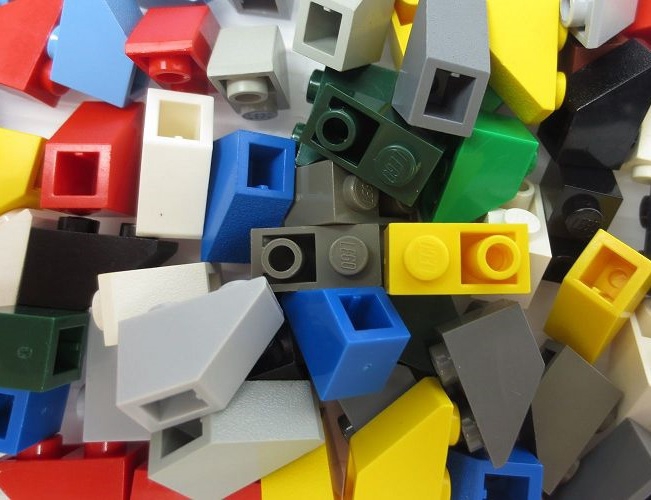 100 LEGO® Invertsteine / Schrägsteine invers 1x2 in einer tollen Mischung  