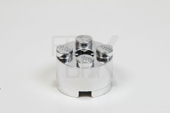 2x2 Rundstein chrom-silber