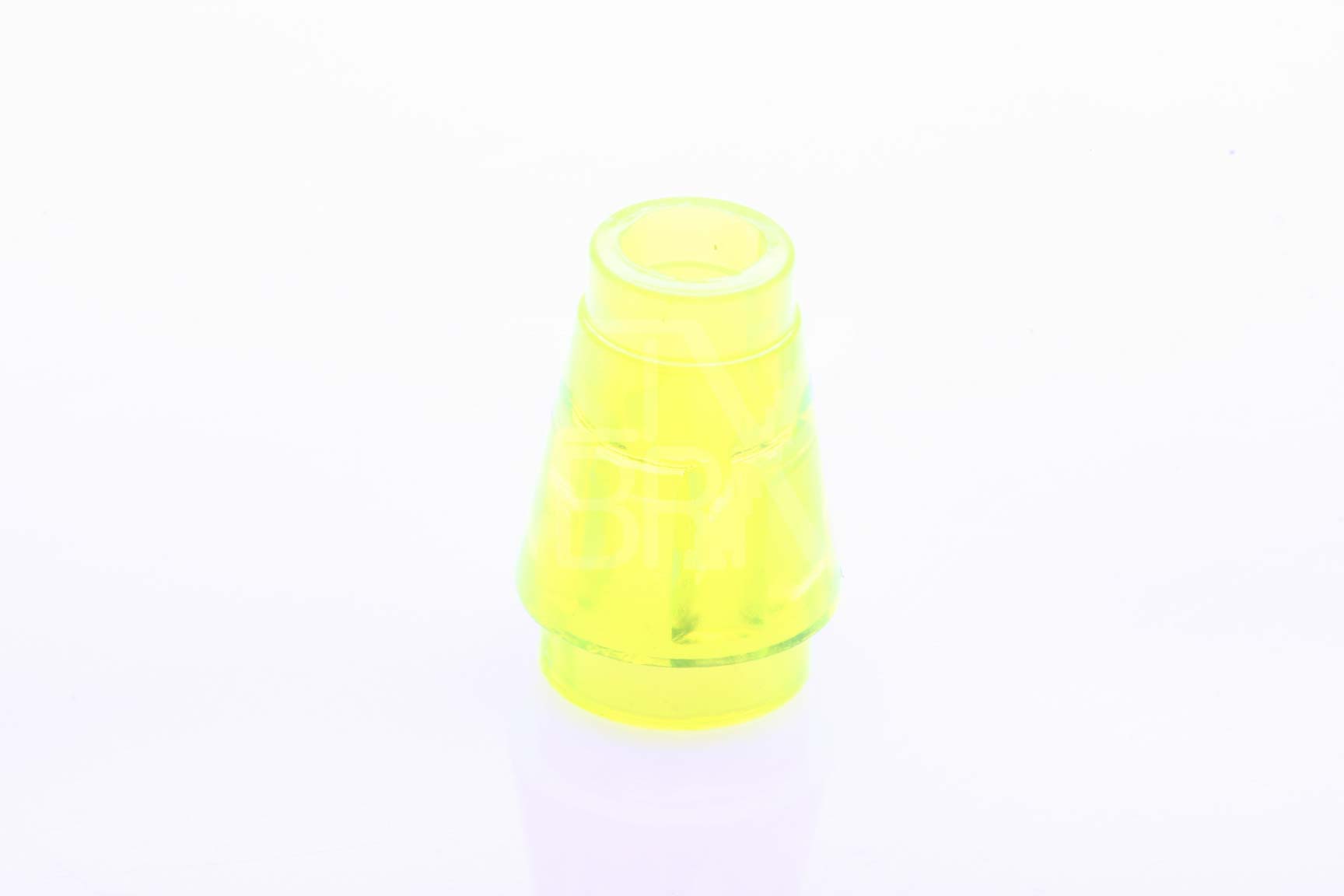 1x1 Kegel mit Rand/Nut transparent-neongelb