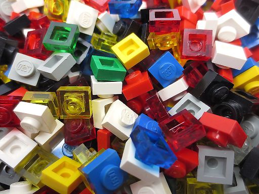 100 LEGO® Platten 1×1 verschiedene Farben 