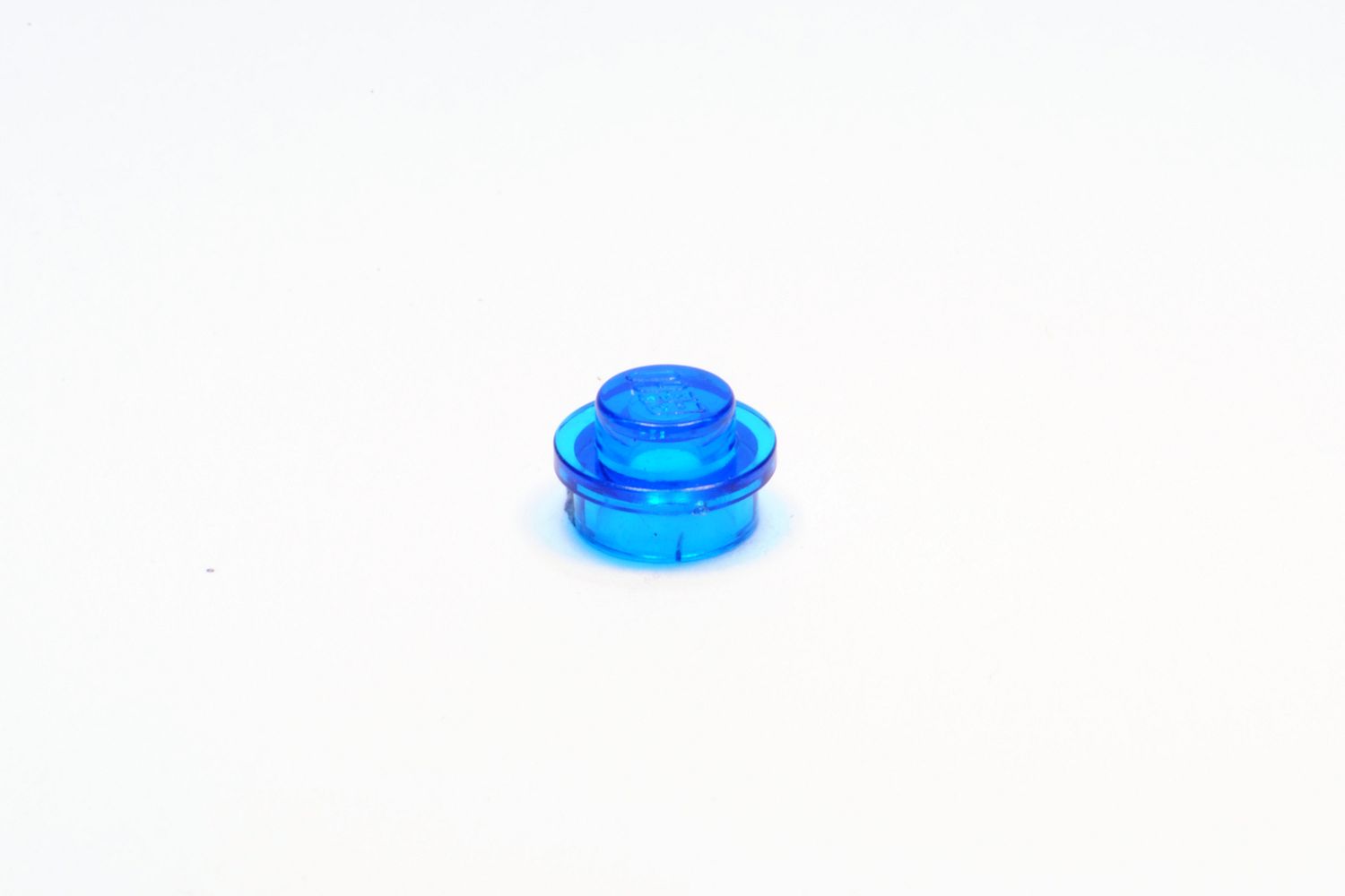 1x1 Rundstein flach transparent-blau