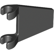 2x2 Flagge / Fahne / Flügel mit 2 Clips trapezoid  schwarz