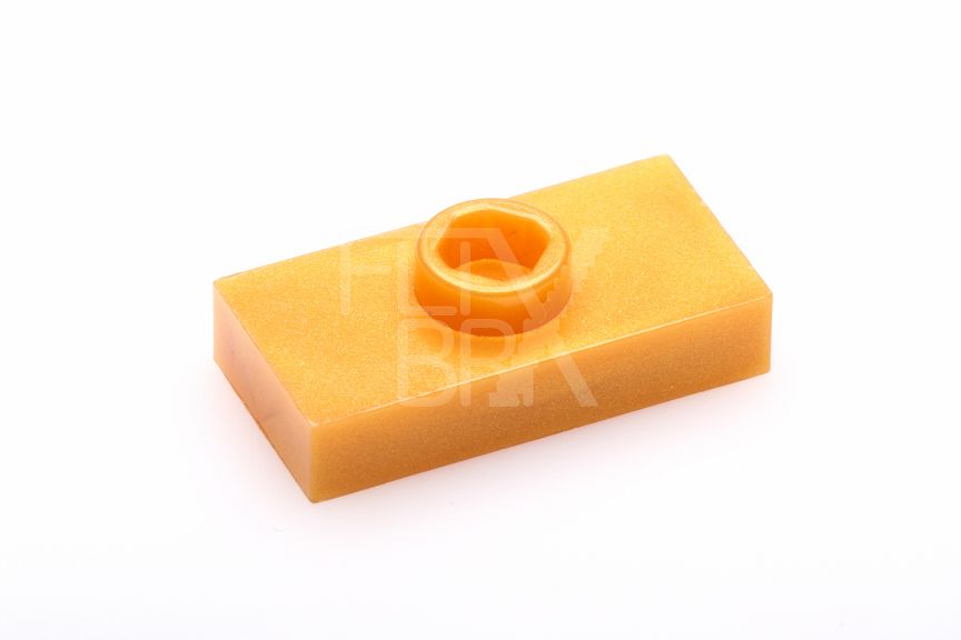 1x2 modifizierte Platte/Fliese 1 Noppe pearl-gold