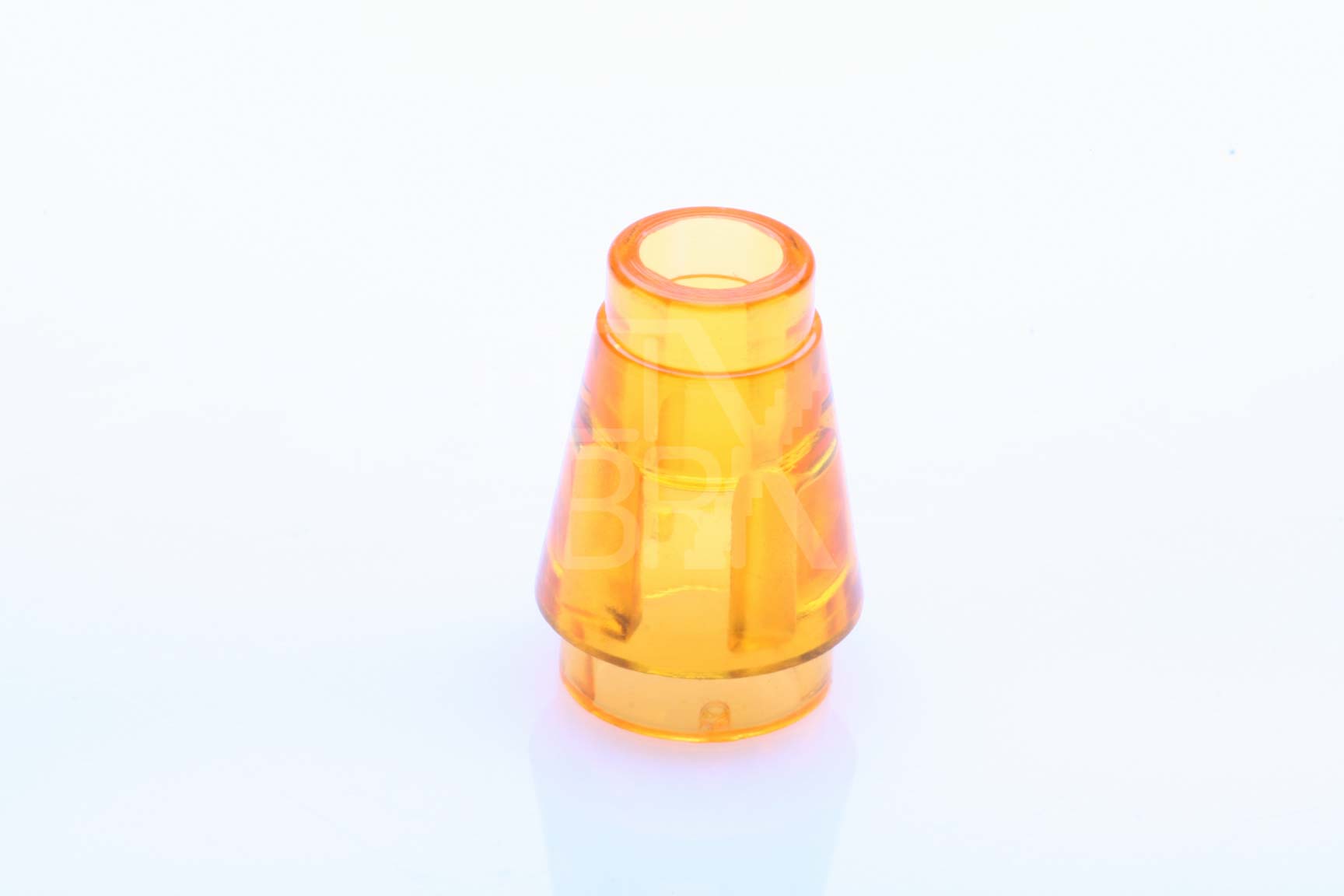 1x1 Kegel mit Rand/Nut transparent-orange