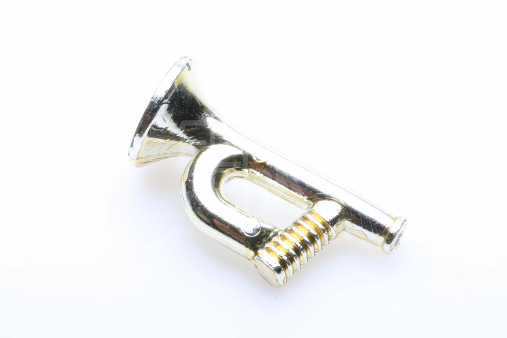 Minifigur Musikinstrument Trompete / Horn chrom-gold