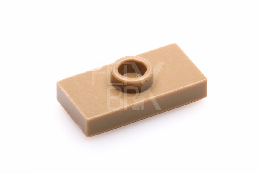 1x2 modifizierte Platte/Fliese 1 Noppe dunkelbeige
