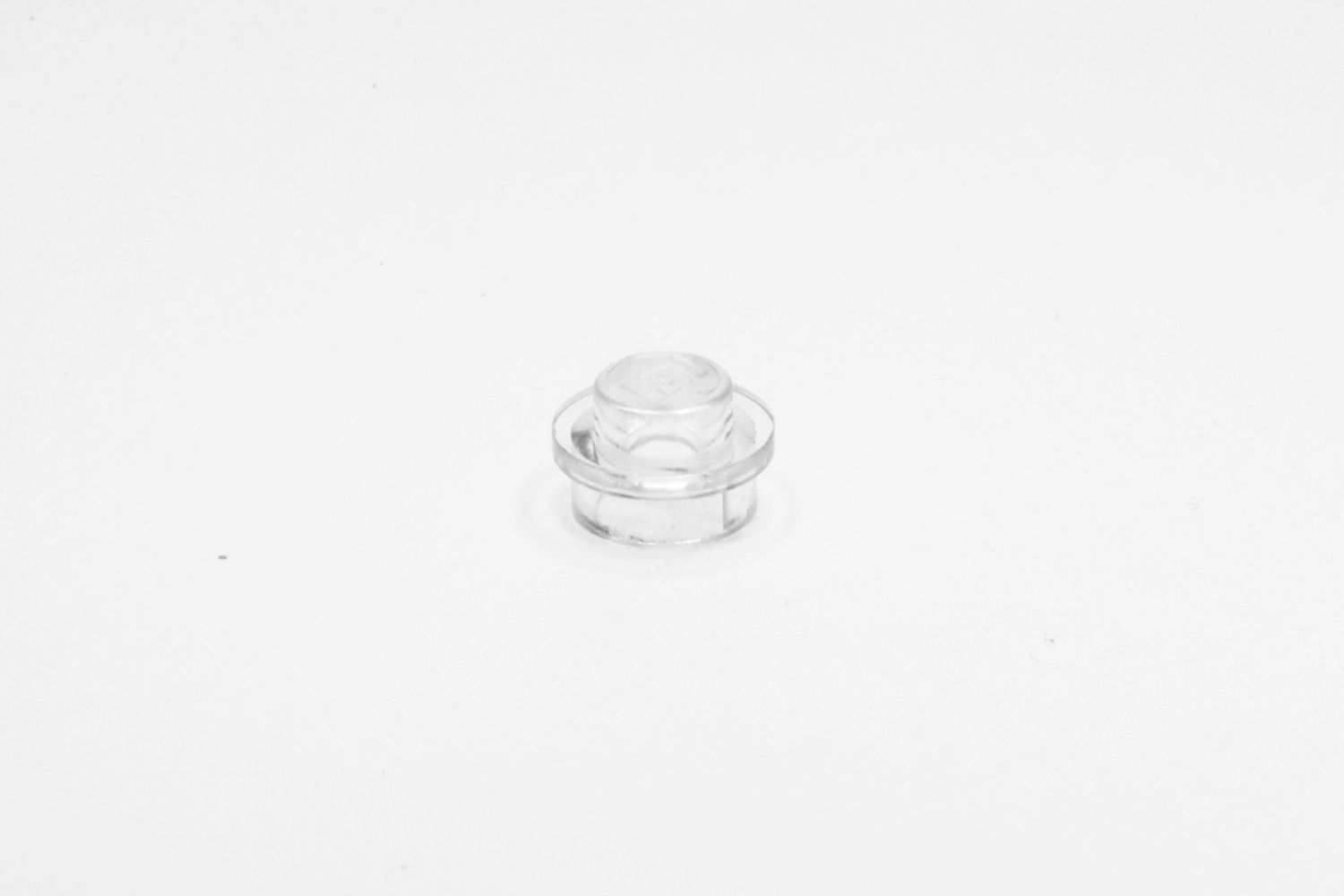 1x1 Rundstein flach transparent-weiß