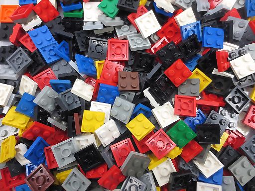 200 LEGO® Platten 2x2 verschiedene Farben 