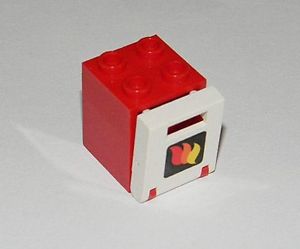 2x2x2 Container / Briefkasten mit Klappe bedruckt Feuerwehr rot