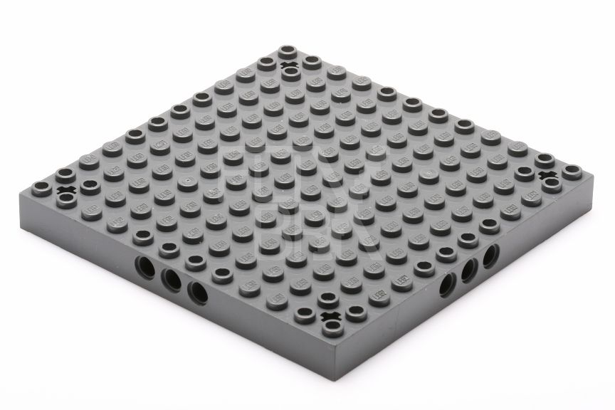 12x12 Stein mit Pin-Löchern an der Seite neudunkelgrau