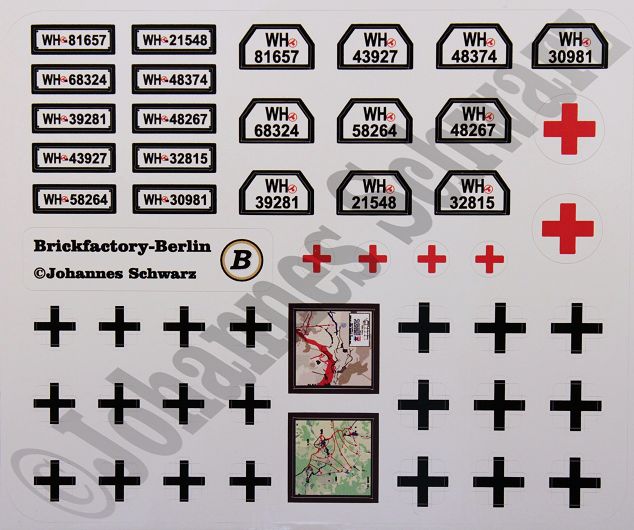 WWII Stickerbogen IV für Lego-Steine