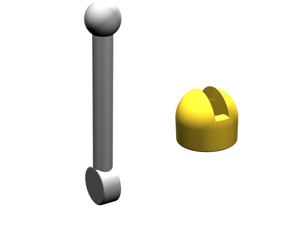 1x1 Kleiner Hebel althellgrau Basis  gelb