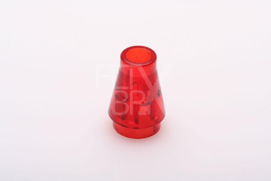 1x1 Kegel ohne Rand/Nut transparent-rot