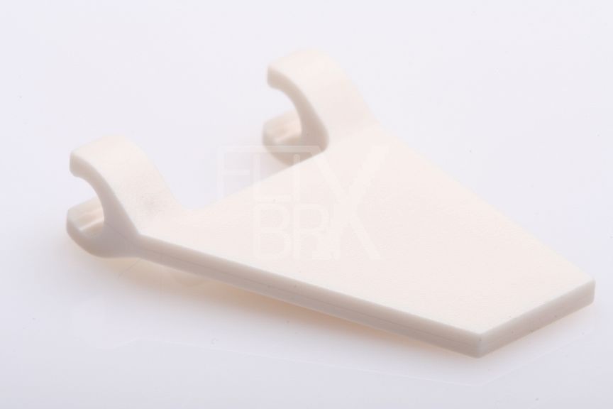 2x2 Flagge / Fahne / Flügel mit 2 Clips trapezoid  weiss