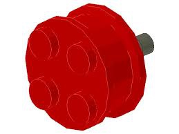 2x2 Felgen mit 4 Noppen und Metalstift  rot