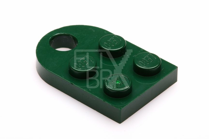 2x2 modifizierte Platte mit Loch dunkelgrün