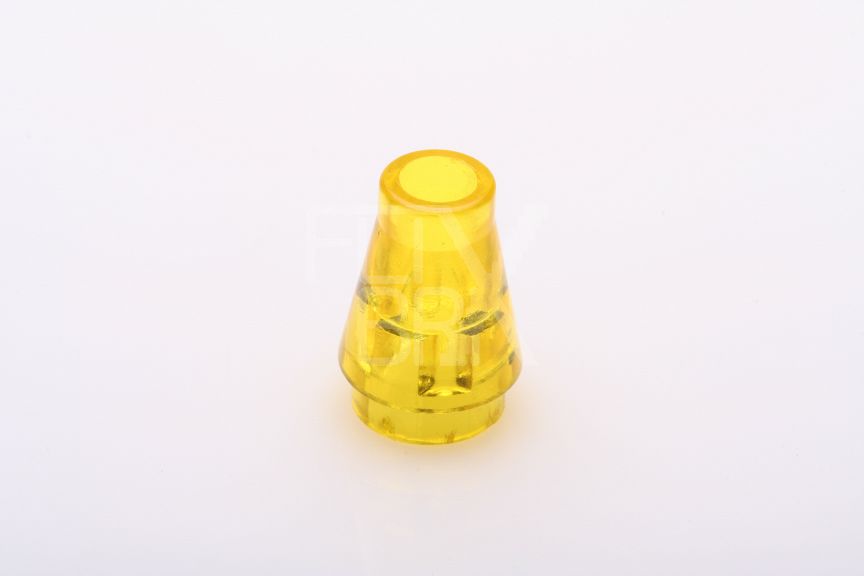 1x1 Kegel ohne Rand/Nut transparent-gelb