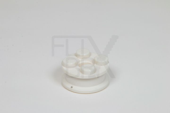 2x2 Felge mit 4 Noppen und Pin-Loch  weiss