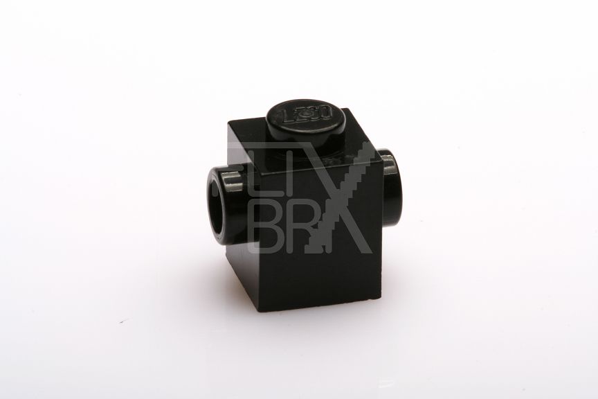 1x1 modifizierter Stein mit 2 Noppen schwarz