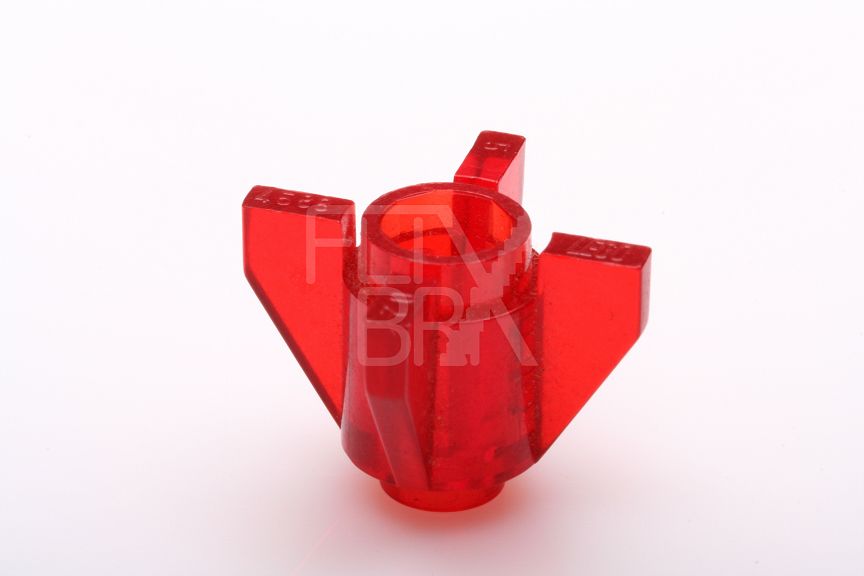 1x1 Rundstein/Rakete mit Flossen transparent-rot