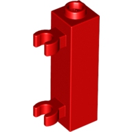 1x1x3 modifizierter Stein mit 2 Clips vertikal rot