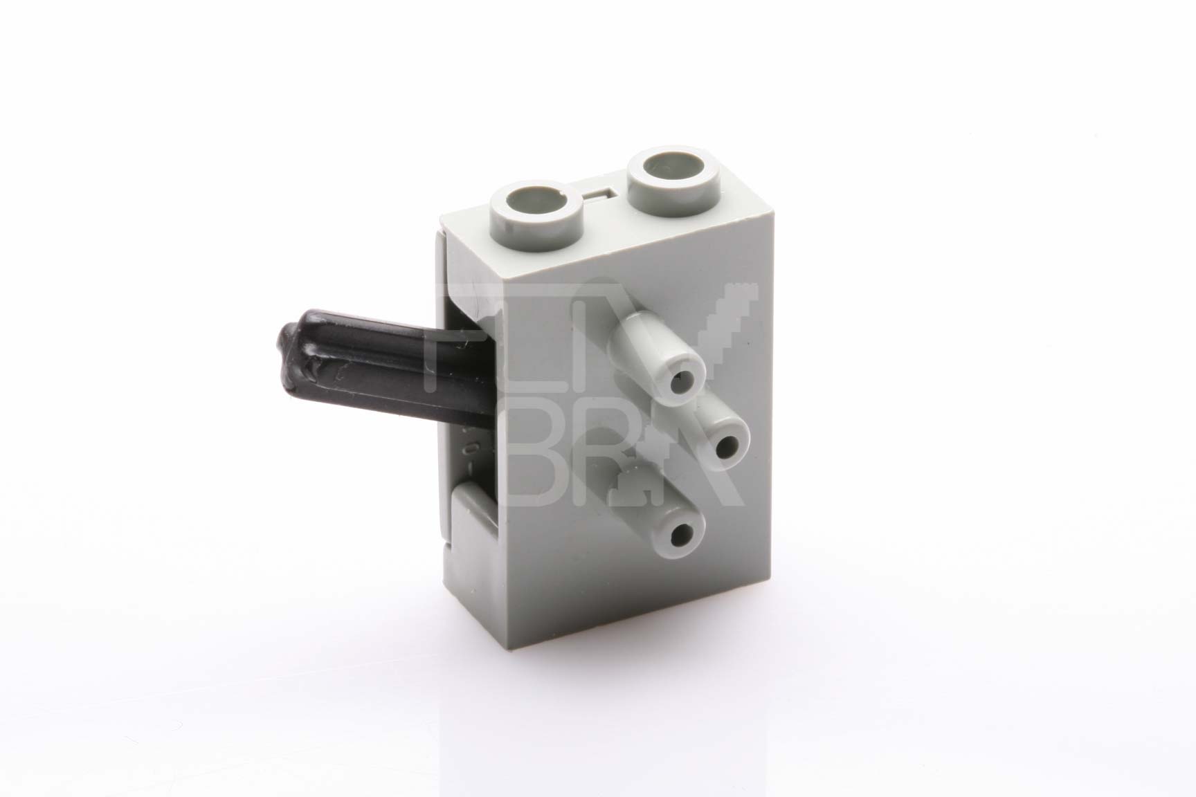 Pneumatik Schalter / Switch mit 2 Noppen althellgrau