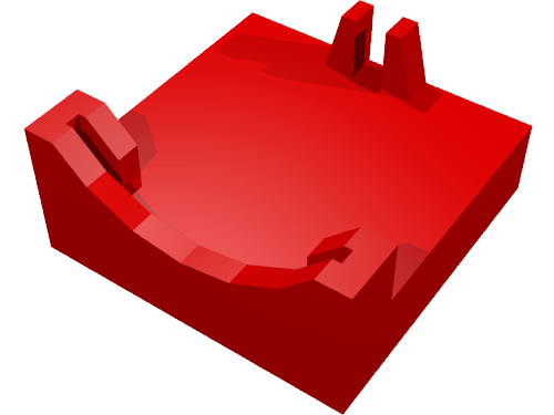 Basis für elektrischen Micromotor 2x2  rot