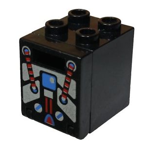 2x2x2 Container / Briefkasten mit Klappe bedruckt Space schwarz