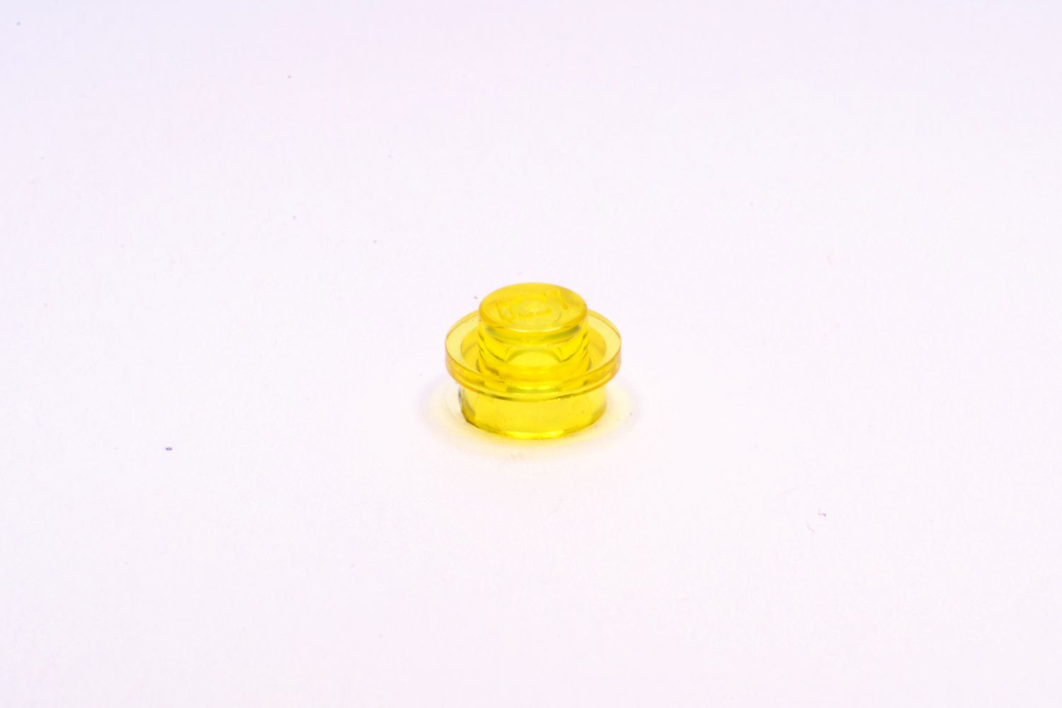 1x1 Rundstein flach transparent-gelb