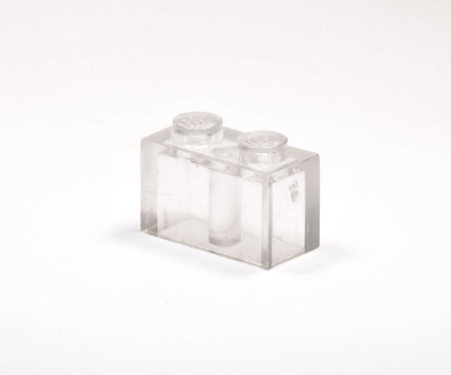 1x2 Stein transparent-weiß