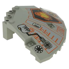 14x14x2 UFO Viertel 1/4 Paneel mit Ufo Aufdruck rechts althellgrau