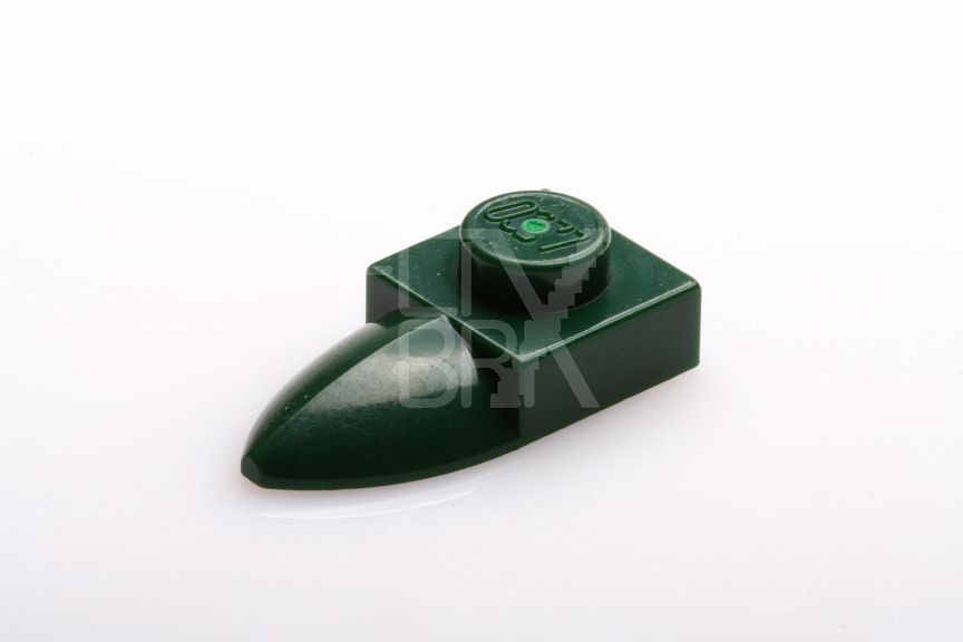 1x1 Platte mit Zahn dunkelgrün