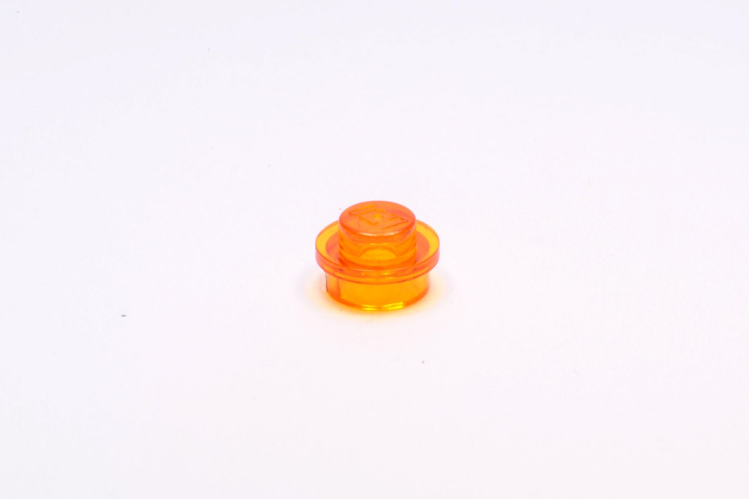 1x1 Rundstein flach transparent-orange