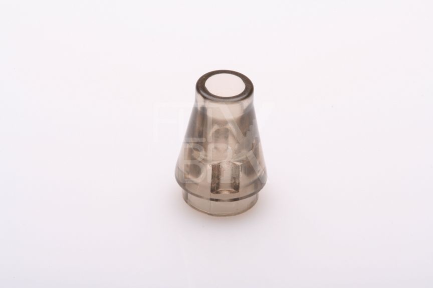 1x1 Kegel ohne Rand/Nut transparent-schwarz