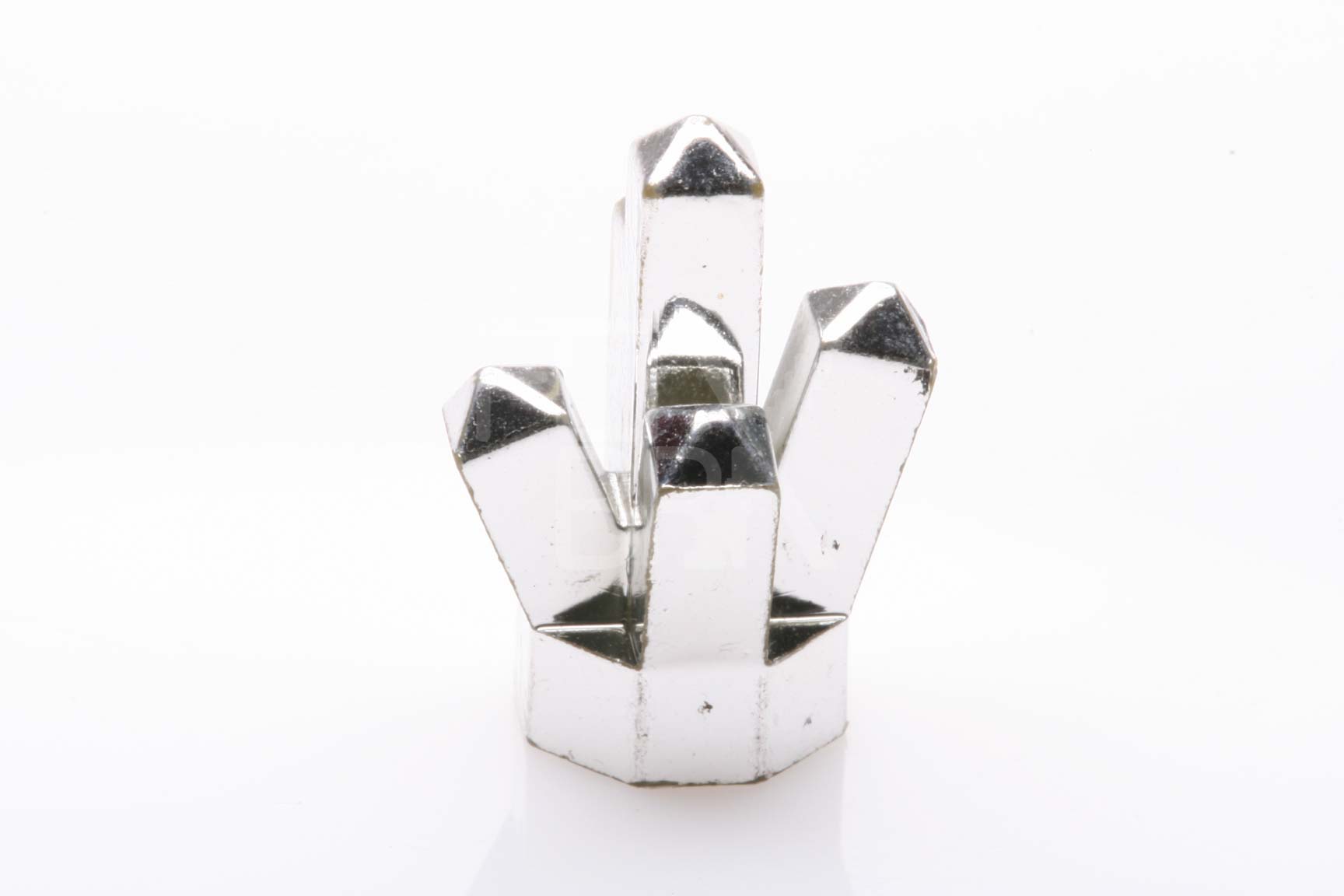 Fels / Kristall 1x1 mit 5 Auswölbungen chrom-silber