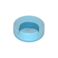 1x1 Fliese rund  transparent-blau