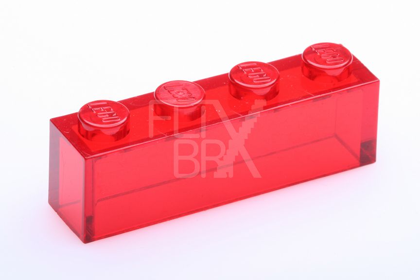 1x4 Stein transparent-rot