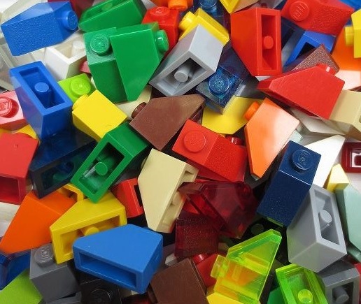 100 Stück LEGO® 1x2 Dachstein Mischung in verschiedenen Farben  