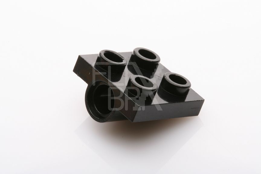 2x2 Achsplatte mit 1 Pinloch schwarz