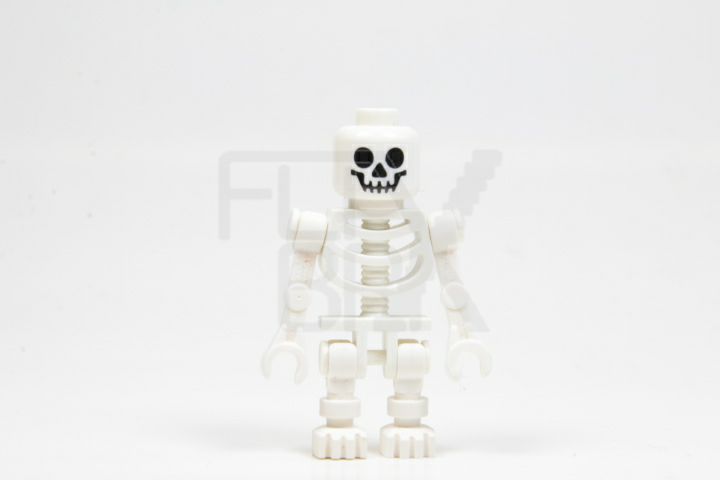 Minifigur Skelett mit greaden Armen weiss