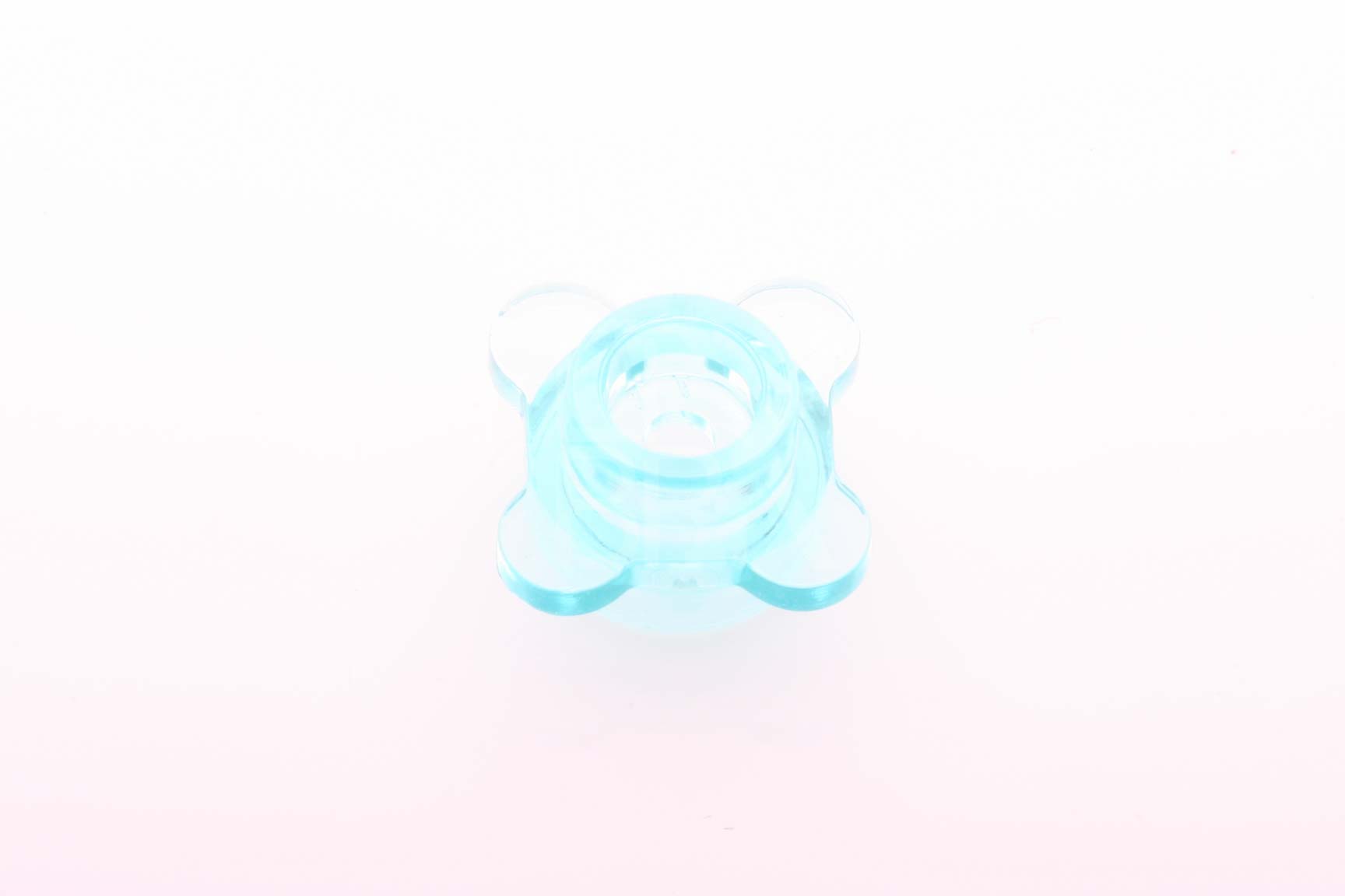 1x1 Rundplatte Blumenrand Blüte transparent-blau