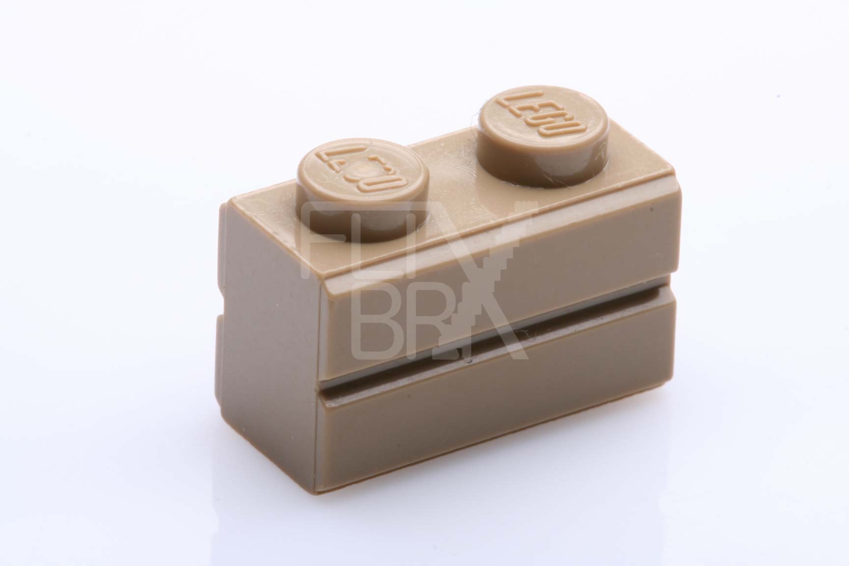 1x2 Mauerstein mit Profil dunkelbeige